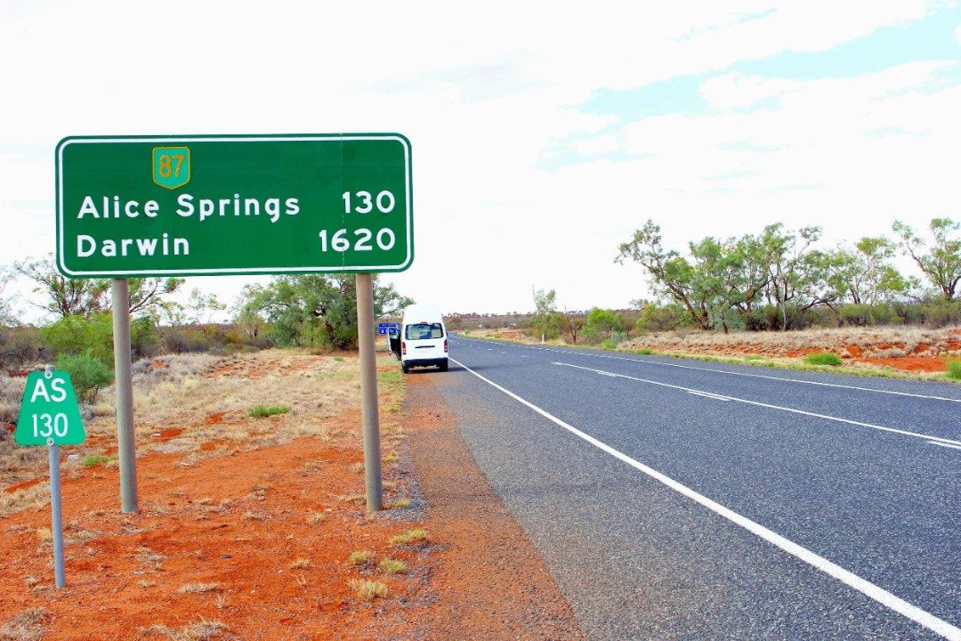 Alice Springs road sign