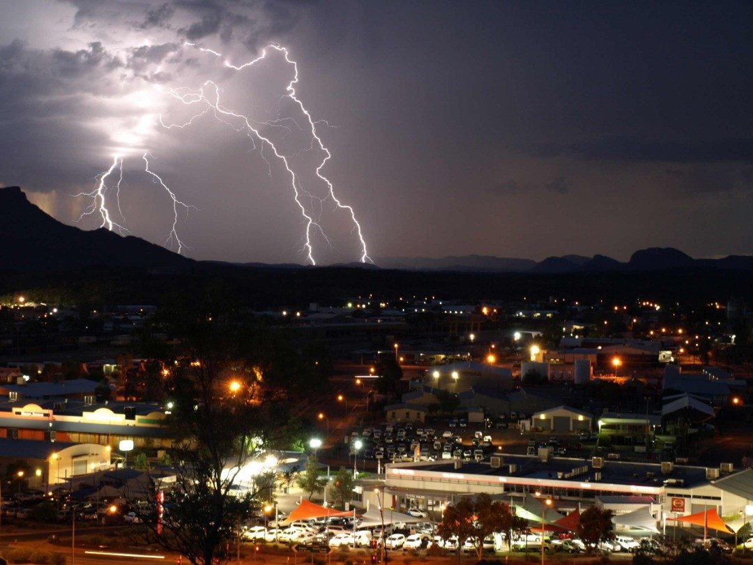 Lightening over Alice Springs